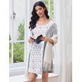 thumbnail image 4 of Ekouaer Cotton Nightgowns for Women Oversized Sleepshirt Tshirt Night Gown Short Sleeve Night Shirt Casual Soft Sleepwear, 4 of 6