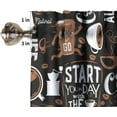 thumbnail image 6 of Coffee Valance Curtains Black White Brown Cups Text Graffiti Modern Decoration Window Treatments for Bedroom Kitchen Living Room Office 54x18inch, 6 of 6