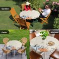thumbnail image 4 of Thanksgiving Fall Round Tablecloth for 45-54 Inch Tables,Fitted Table Cover with Elastic Edge,Farmhouse Orange Blue Pumpkin Leaf Waterproof Outdoor Table Cloth Protector for Patio Garden Dinner, 4 of 9
