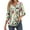 Green, variant on Hawaiian Shirts for Women Tropical Floral Print V Neck 3/4 Sleeve Top Blouses Vacation Outfits