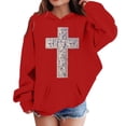 thumbnail image 1 of Liyamei Chandail à Capuchon et Chandails en Molleton pour Filles pour l'Hiver Tenue Décontractée Col Rond Imprimé Lettre Chandail pour Enfants de 2 à 13 Ans Activités Extérieures et Confort Quotidien Taille Rouge, 4-5 Ans, 1 of 3