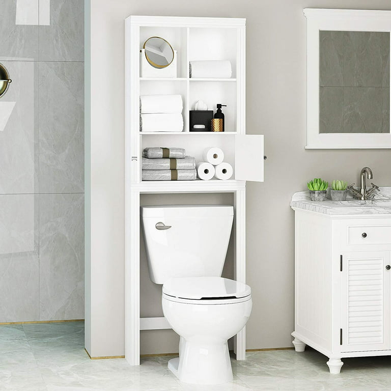 Spirich Home Bathroom Shelf Over The Toilet, Bathroom Cabinet Organizer  Over Toilet, Space Saver Cabinet Storage (White)