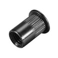thumbnail image 6 of Uxcell Rivet Nuts Carbon Steel Knurled Flat Head Insert Nut Fastener Black M10 20 Pcs, 6 of 7