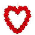 thumbnail image 1 of Heart-Shaped Wreath Red Plastic Cloth 1Set 13.4X12.6X2.4In, 1 of 9