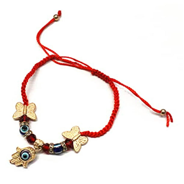 6pc Red String Evil Eye Hamsa Hand with Butterfly Bead Bracelet Adjustable  Pulsera Party Favors Knot Beaded Lucky Charm Protection