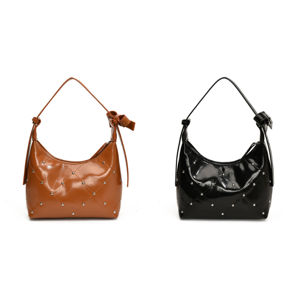 Bolso Hombro para Mujer Con Lazo Hobo Cuero PU (marrón)