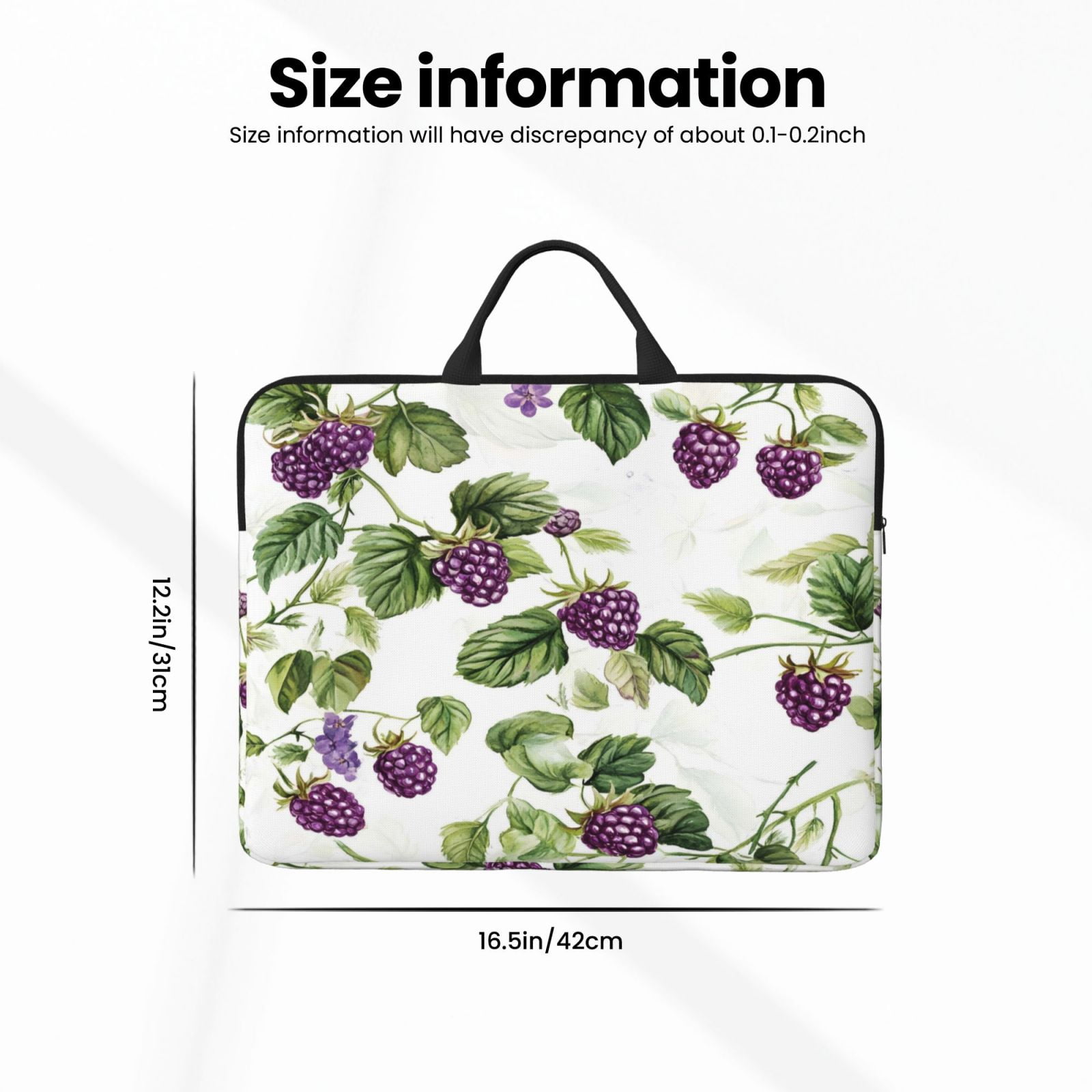 Laptop Sleeve Bag For Women Men 14inch Waterproof Durable Protective Computer Carrying Cover Handle Laptop Case Bag Fresh Dewberry Fruit