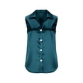 thumbnail image 6 of Hilenly Sleeveless Satin Blouses for Women V Neck Button Down Silk Tank Tops Business Casual Outfits, 6 of 9