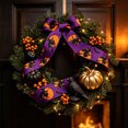 thumbnail image 6 of Qocolcyl 1x 177in Halloween Purple Printed Polyester Ribbon DIY Craft Kit, Beginner Friendly Pumpkin Witch Bat Grosgrain Ribbon, Indoor Outdoor Wreath Bow Gift Wrap Holiday Party Decor Supply, 6 of 7