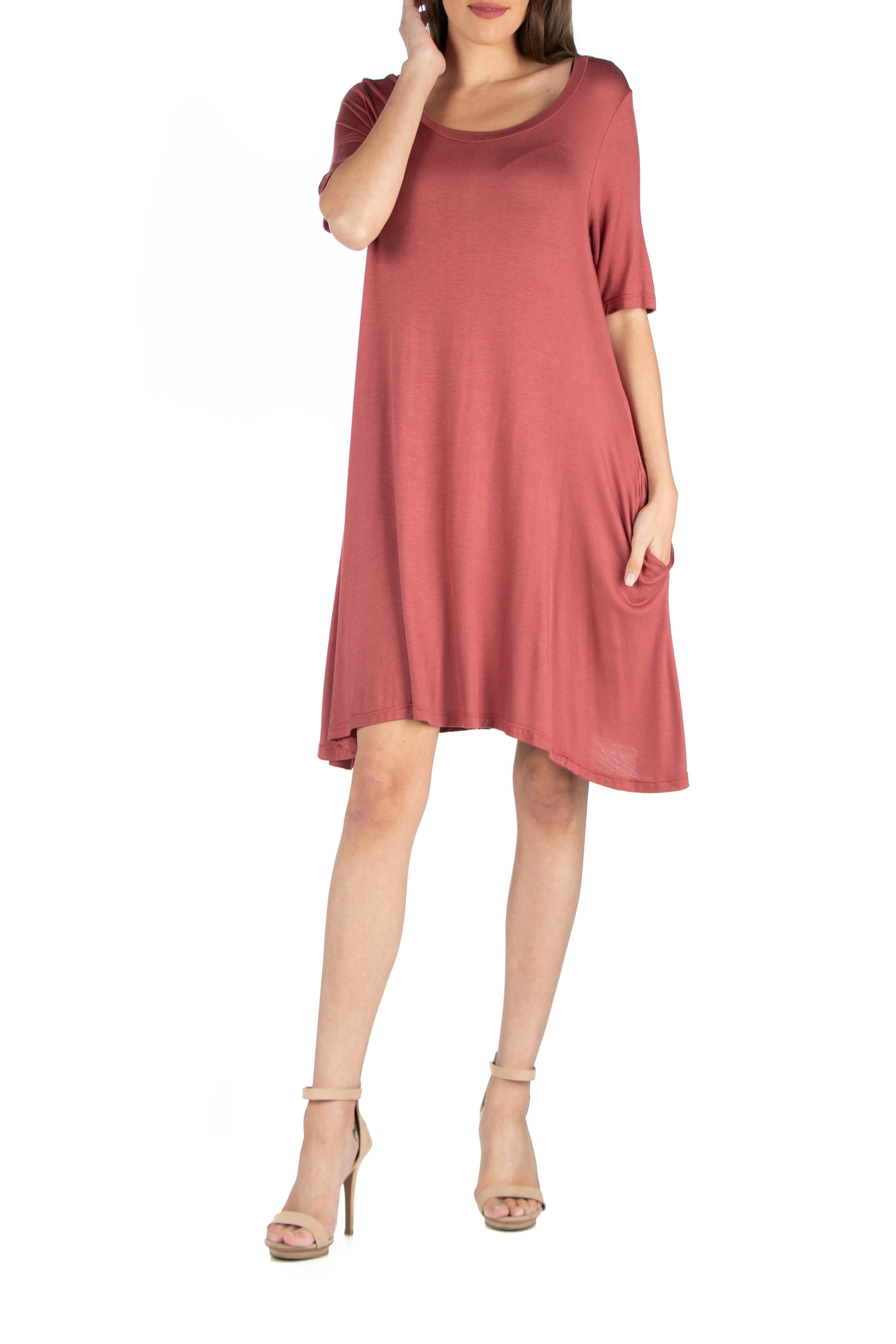 24/7 Comfort Apparel 24seven Comfort Apparel Soft Flare T Shirt Dress