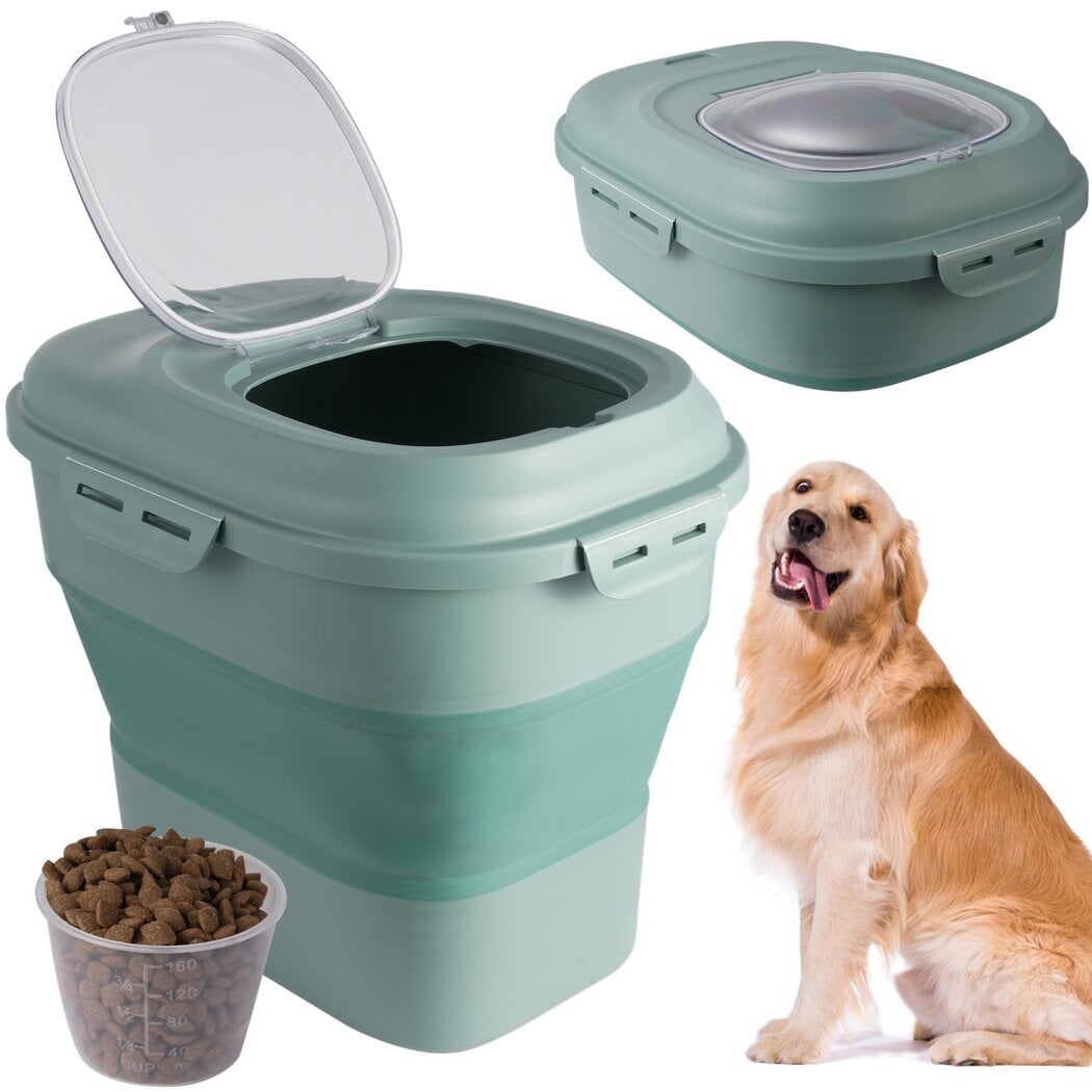 Foldable Food Storage Container, Collapsible Animal Food Container with