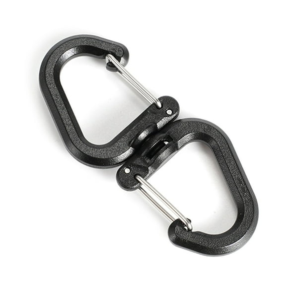 Aellinatey 360 Rotating Double Carabiner Portable S Chain Hook Outdoor Swivels Clip