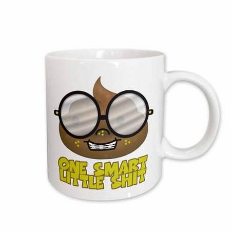 

3dRose One Smart Little Shit Nerd Turd Funny Geeky Geek Nerdy Humor Ceramic Mug 15-ounce