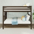 thumbnail image 6 of Max & Lily Solid Wood Twin over Twin Bunk Bed with Ladder on End For Kids, Walnut, 6 of 12