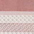 thumbnail image 3 of Linum Home Textiles Traditional/Contemporary 3 Piece Turkish Cotton Aiden White Lace Embellished Bath Towel Set, Rose Pink, 3 of 3