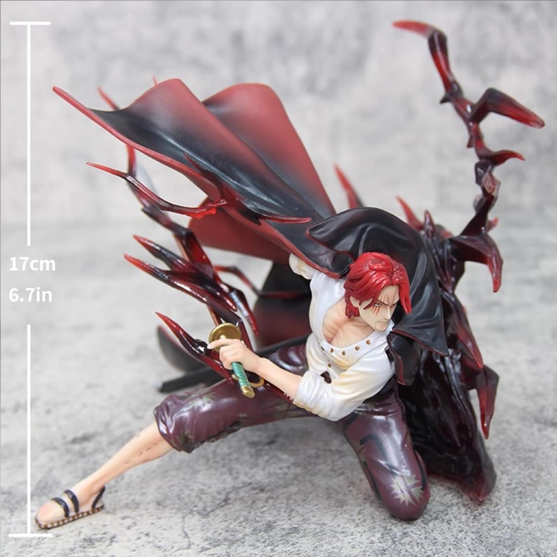 New Four Emperors Red Hair Shanks (Draw the Sword Ver) Character Anime Model Statue Action Figures Desktop Ornament Popular Decorations Fan Souvenirs Creative Gift Collectable