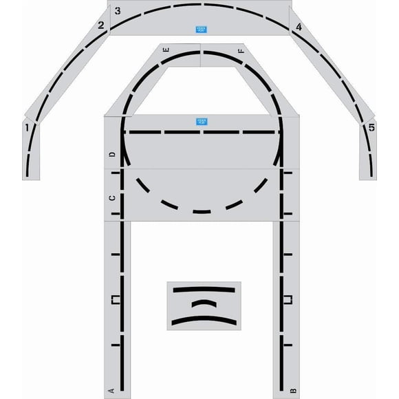 Complete Basketball Stencil 12' Court Kit w/Key and 3 Point Arch Athletic Marking Track & Field Stencil