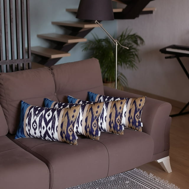 Ikat Decorative Lumbar Throw Pillow Cover (Set of 4)