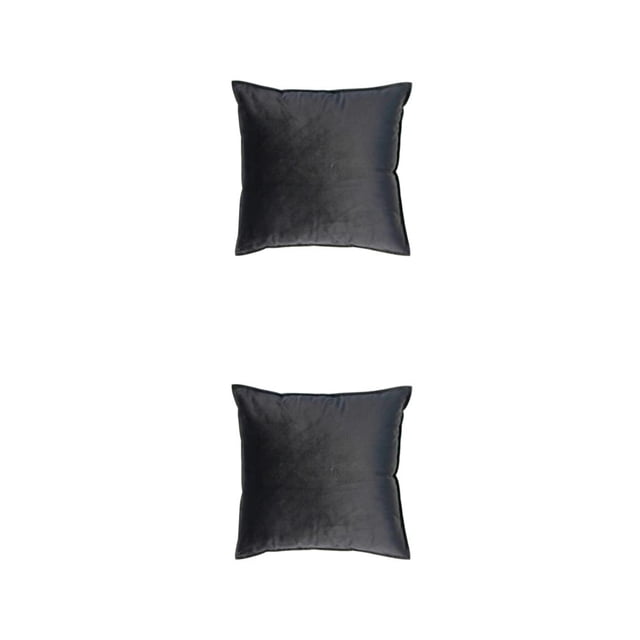 Billuyoard Funda de cojín de asiento Funda de almohada de color sólido Negro Negro 45x45cm 2piezas