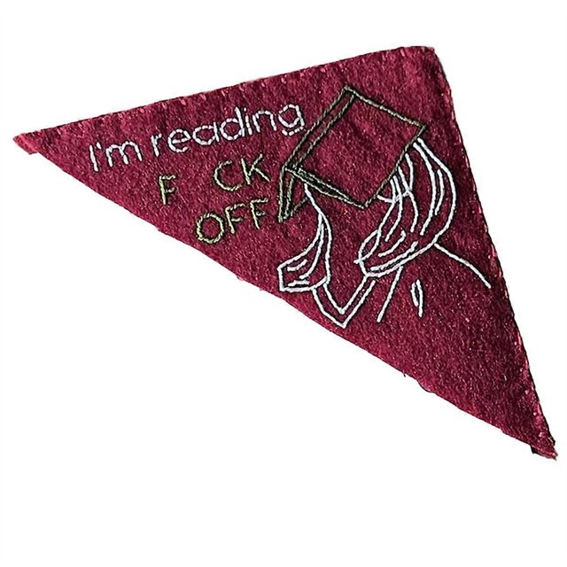 Bookmark Books Funny Word for Book Lovers Hand Embroidered Felt, Corner Bookmark C