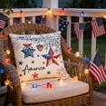 thumbnail image 6 of Beautynvta 4th of July Pillow Covers, 18x18 Inch, American Flag Hanging Stars Patriotic Throw Pillow Covers, Independence Day Memorial Day Cushion Case for Sofa Couch, 6 of 7