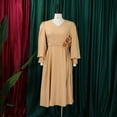 thumbnail image 3 of Women's V Neck Dress Bridesmaid Dresses Pleated Formal A-Line Wedding Dresses, 3 of 8