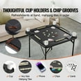 thumbnail image 2 of Mahjong Table 4 Player Folding, Portable Card Table with Cup Holders & Chip Trays, Domino Game Table for Mahjong, Poker, Puzzles - 35.4x35.4 inch, Black, 2 of 7