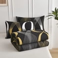 thumbnail image 4 of HGmart Modern Interweaving Curve Twin 2 Pieces Duvet Cover Set Soft Breathable Washed Microfiber Duvet Cover, 4 of 5