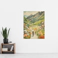 thumbnail image 2 of The Bike Ride Through The Alps Watercolour Painting Alpine Bikers On Scenic Mountain Trail Extra Large XL Wall Art Poster Print, 2 of 5