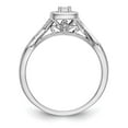 thumbnail image 2 of 14K White Gold Ring Band Engagement Diamond Square Round, Size 8, 2 of 7