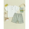 thumbnail image 2 of Bslissey Toddler Baby Boys Summer Clothes 6M 12M 18M 24M 3T Short Sleeve Crew Neck T-shirt Tops + Elastic Waist Shorts 2Pcs Outfits Infant Casual Short Pants Sets, 2 of 9