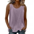 thumbnail image 2 of ITSAME Womens Cotton Tank Tops Crewneck Sleeveless Shirts Summer Loose Casual Tops Purple Size M, 2 of 8
