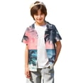 thumbnail image 3 of Abcomgle Youth Hawaiian Shirts Boys Button Down Short Sleeve Beach Shirts for Boys Tropical Palm Tree Print Tourist Boys Shirts,Sky Blue,7-8Years, 3 of 5