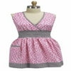 Cafe Express Floral Smocked Apron - Pink Green Two Colors (Flamingo-Pink)