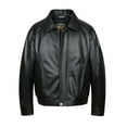 thumbnail image 5 of Reed Men's American Style Bomber Genuine Leather Jacket (5XLTall, Black), 5 of 11
