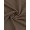 thumbnail image 5 of GRACE & GRANDEUR Justaucorps pour Femmes Grande Taille Extensible Col Rond Manches Courtes Ajusté Décontracté Basique 1X Marron Clair, 5 of 5