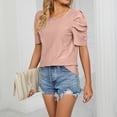 thumbnail image 3 of Camiseta Mujer Camiseta holgada de verano Moda Hollow-out Camiseta para mujer Ropa femenina (Rosa claro S) Ygjytge para Mujer Rosa claro T L, 3 of 7