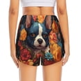 thumbnail image 2 of Lsque Cute Colorful Flower French Bulldog Printed Women's Running Shorts with Liner Pockets,Elastic Quick Dry Workout Athletic Gym Yoga Shorts,Womens High Waist Shorts-Large, 2 of 9
