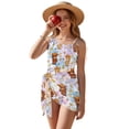 thumbnail image 2 of FUIALDOLG Rainbow Tie Dye Swimwear Set for Girl Age 7-18,Western Horse Swimsuits Teenager Girl Adjustable Spaghetti Strap Swimwear with Mesh Cover Up Skirt Kids Swimming Costume for Surfing,7-8Y, 2 of 7