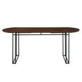 thumbnail image 3 of Manor Park Modern 72 in x 32 in x 30 in Oval Metal Dining Table, Walnut/Black, 3 of 9