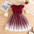 thumbnail image 4 of FYDUU Toddler Girl Tulle Dress Gradient Color Princess Tulle Dresses Ruffle Sleeveless Birthday Party Sundress Fashion Casual Dresses 2-3 Years, 4 of 9