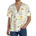 thumbnail image 3 of Xecao offers the Rabbit And Milk Tea for Men's Casual Short-sleeved Shirt, a button-up collared shirt with a pocket, perfect for beach vacations and yacht travel in the Small size., 3 of 7
