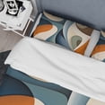 thumbnail image 4 of Designart "Symmetrical Visions Blue Orange Harmony" Abstract Shapes Bedding Covert Set - Abstract Blue Modern Bed Set With 1 Sham, 4 of 6