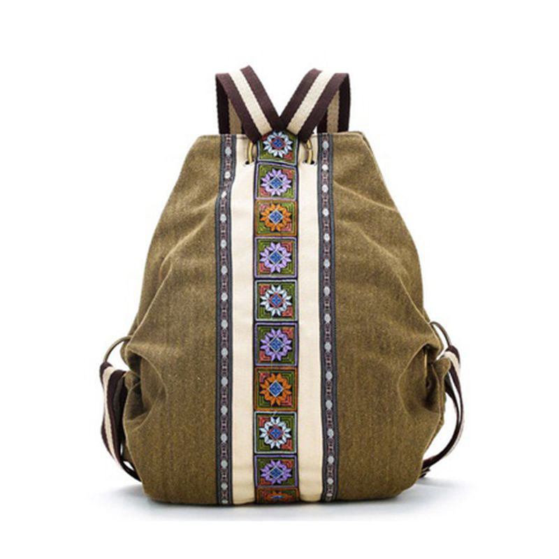 test kussen vonnis Ethnic Canvas Womens Backpack Pouch Hippie Shoulder Bag Girls Boho Rucksack  - Walmart.com