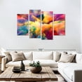 thumbnail image 3 of Elephant Stock Cloud Convergence Abstract Wall Art - Horizontal Multi Panel Canvas - Living Room Wall Decor - Abstract Multi Panel - Orange And Gray Decor - 75" x 48", 3 of 8