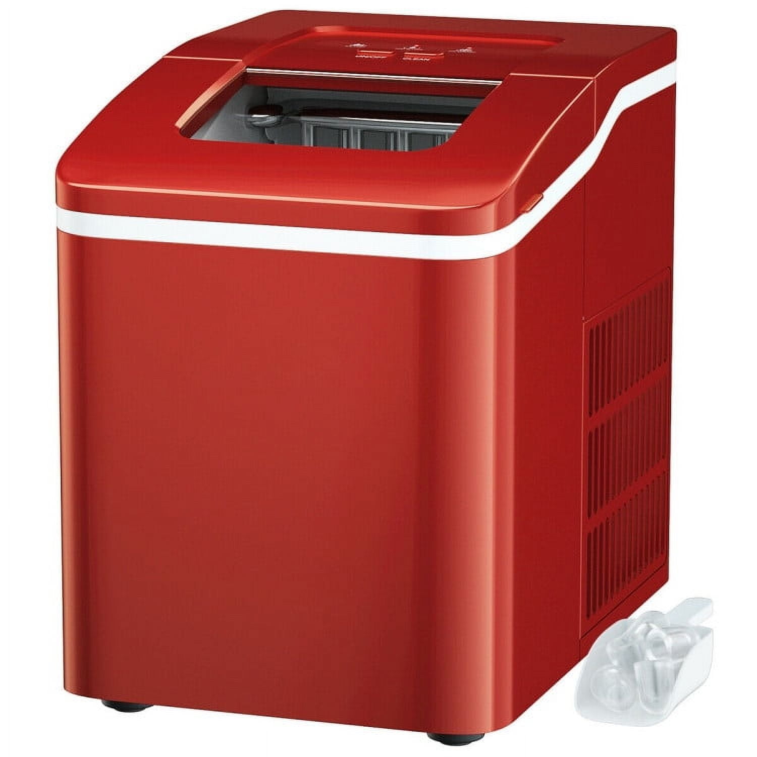 YYAo Big Ice Maker Machine, Ice Cubes Maker, Summer Cooler Machine, Portable Countertop Ice Maker Machine with Scoop-Red