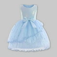 thumbnail image 2 of SERTG Girls' Sequin Formal Tank Dress with Layered Bow and Sheer Detail Sleeveless Playful Skirt Outfit for Children 3-10 Years(Light Blue,9 Years), 2 of 5