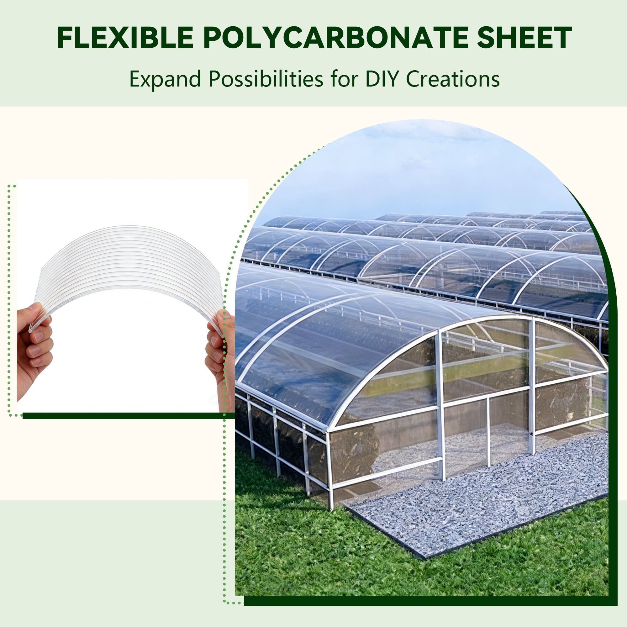 16 Pcs Polycarbonate Greenhouse Panels, 4’ x 2’ x 0.24” Polycarbonate Sheet, Twin-Wall Plastic Panels for DIY Cold Frame & Pergola Roof, Window, Wall