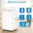 thumbnail image 5 of 14000Btu Portable Air Conditioner Cools Up to 750 Sq.Ft, Portable AC Unit with Dehumidifier & Fan Modes, Remote Control, Installation Kits, 3 Speed, Auto Swing, 24H Timer, White, 5 of 8