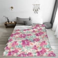 thumbnail image 5 of Fuzoiu Purple Watercolor Flowers Print Ultra-Soft Micro Fleece Blanket,All Seasons Flannel Throw, Lightweight Blanket for Bed, Sofa, Couch, Movie Night, Camping, and Travel-60"x50", 5 of 7